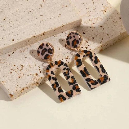 Leopard Print Drop Dangle Fashion Earrings - SHExFAB