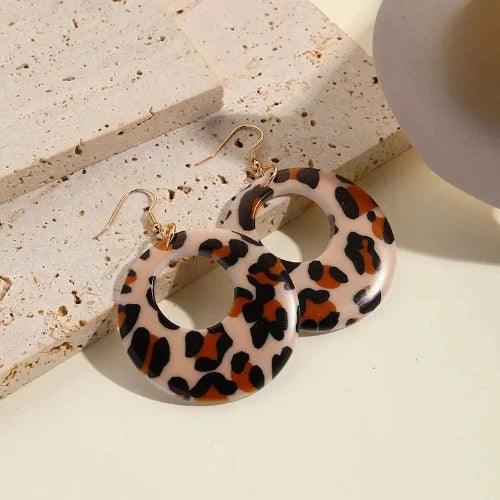 Leopard Print Drop Dangle Fashion Earrings - SHExFAB