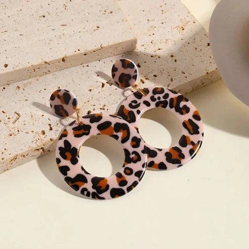 Leopard Print Drop Dangle Fashion Earrings - SHExFAB