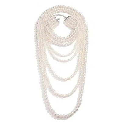 Long Layered Imitation Pearl Necklace - SHExFAB