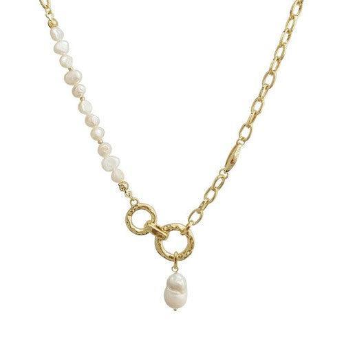 Luxury O - Chain Pendant Pearl Necklace - SHExFAB