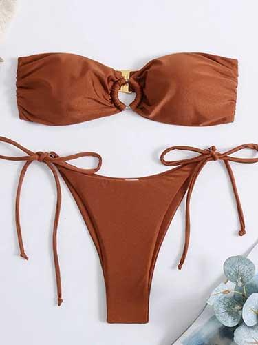 Middle Ring Tube Bikini Two Piece Swimsuit - SHExFAB