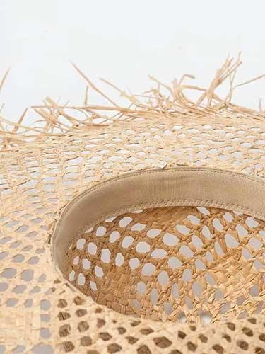 Natural Raffia Wide Brim Beach Sun Hat - SHExFAB