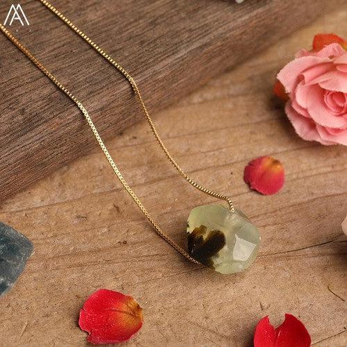 Natural Stone Pendant Chain Necklace - SHExFAB