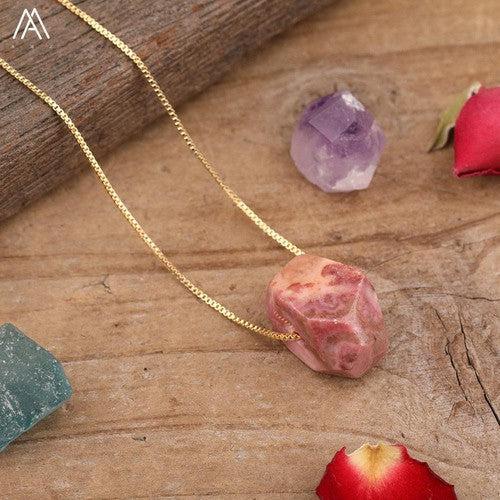 Natural Stone Pendant Chain Necklace - SHExFAB