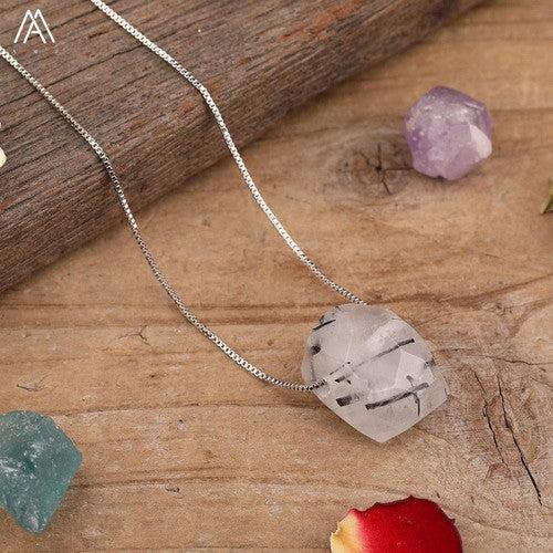 Natural Stone Pendant Chain Necklace - SHExFAB