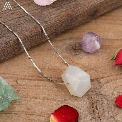 Natural Stone Pendant Chain Necklace - SHExFAB