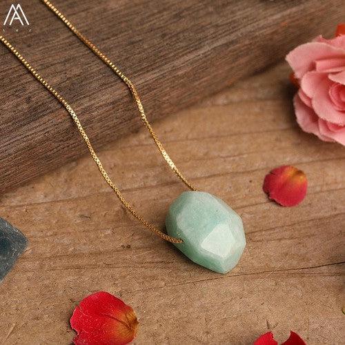 Natural Stone Pendant Chain Necklace - SHExFAB