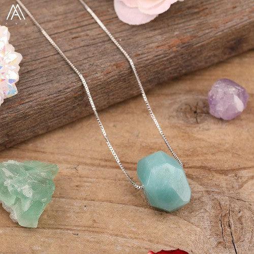 Natural Stone Pendant Chain Necklace - SHExFAB