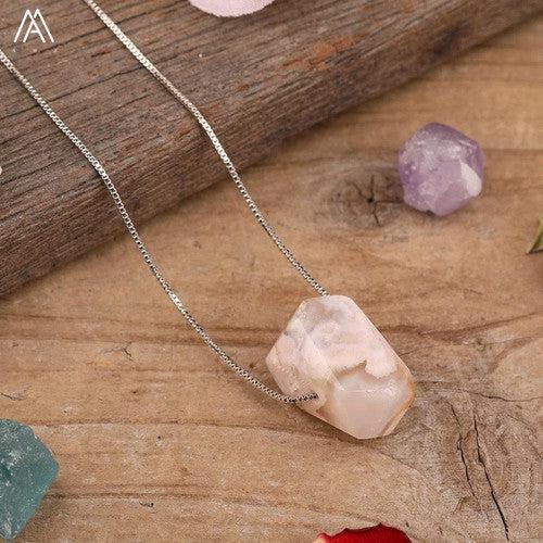 Natural Stone Pendant Chain Necklace - SHExFAB