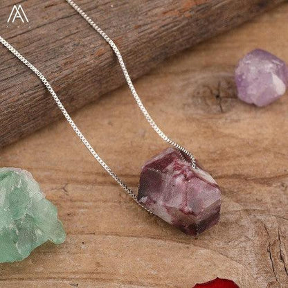 Natural Stone Pendant Chain Necklace - SHExFAB