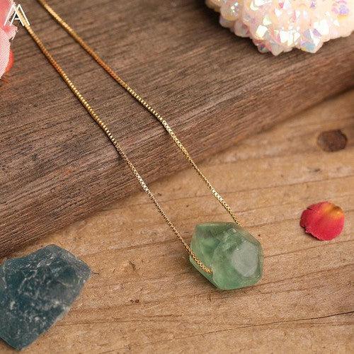 Natural Stone Pendant Chain Necklace - SHExFAB