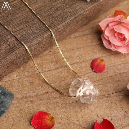 Natural Stone Pendant Chain Necklace - SHExFAB