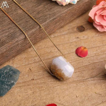 Natural Stone Pendant Chain Necklace - SHExFAB