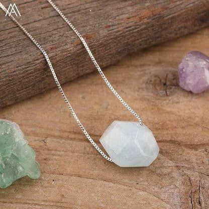 Natural Stone Pendant Chain Necklace - SHExFAB