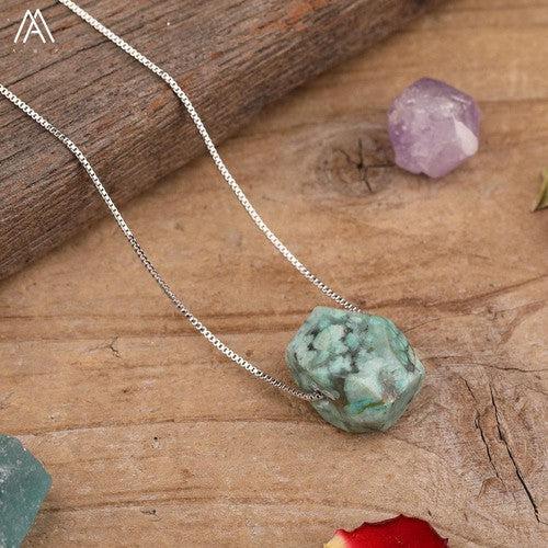 Natural Stone Pendant Chain Necklace - SHExFAB