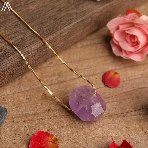 Natural Stone Pendant Chain Necklace - SHExFAB