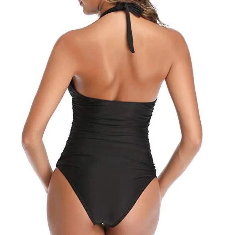 O - Neck Cut Out Ruched One - Piece Swimsuit - SHExFAB