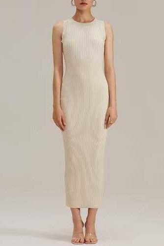 O - Neck Long Knitted Dress - SHExFAB