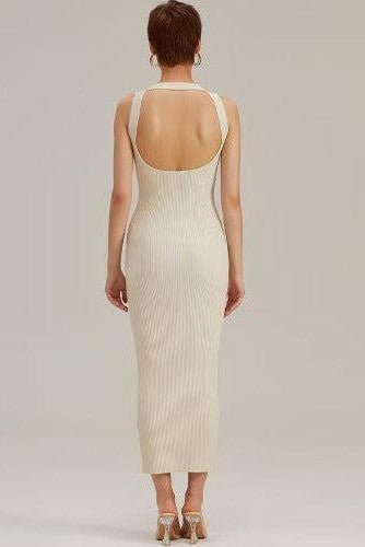 O - Neck Long Knitted Dress - SHExFAB