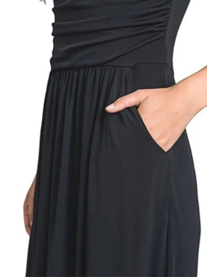 Off Shoulder Pocket Long Casual Tube Dress - SHExFAB