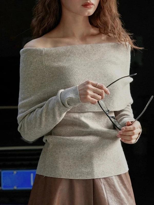 Office The Shoulder Slim Fit Sweater Knit Top - SHExFAB