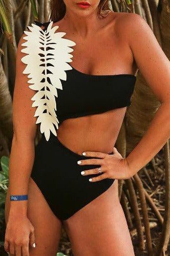 One Shoulder Cutout One - Piece Swimsuit - SHExFAB