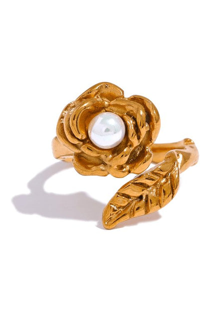 Pearl Rose Flower Ring - SHExFAB