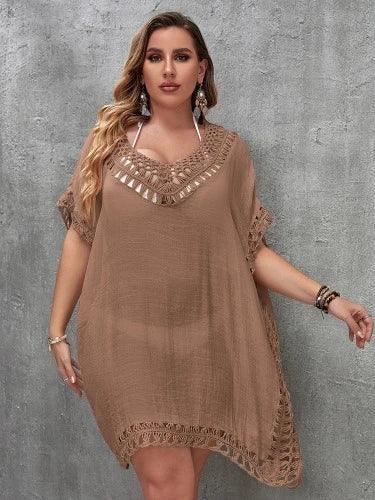 Plus Size Beach Cover Up Tunic - SHExFAB