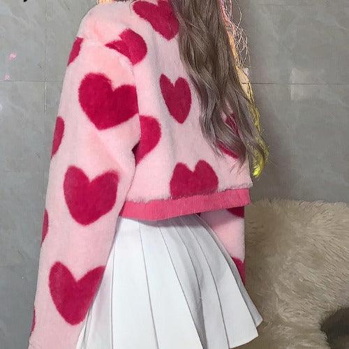 Preppy Pink Love Short Coat - SHExFAB