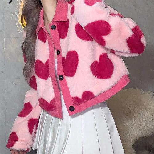 Preppy Pink Love Short Coat - SHExFAB