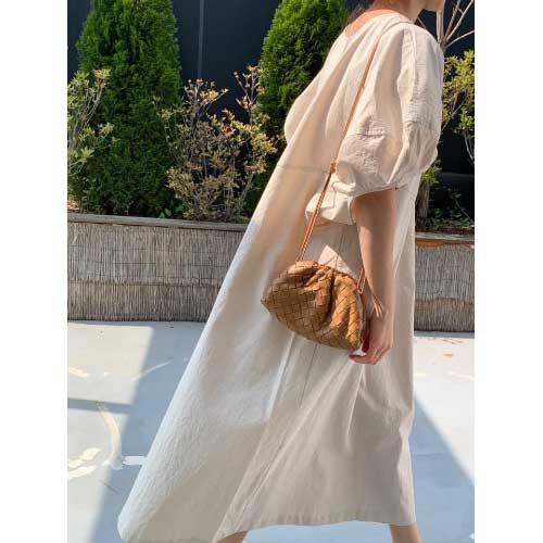 Puff Sleeve Cotton Long Dress - SHExFAB