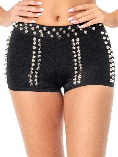 Punk Neon Spike Stretch Bodycon Shorts - SHExFAB