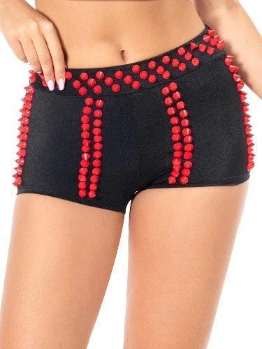 Punk Neon Spike Stretch Bodycon Shorts - SHExFAB