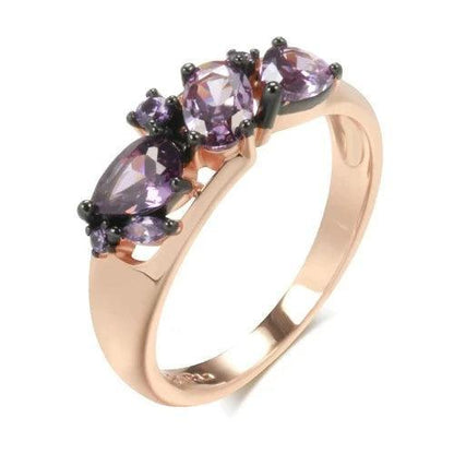 Purple Cubic Zirconia Fashion Ring - SHExFAB