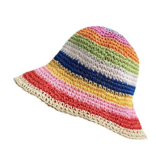 Rainbow Bucket Straw Hat - SHExFAB