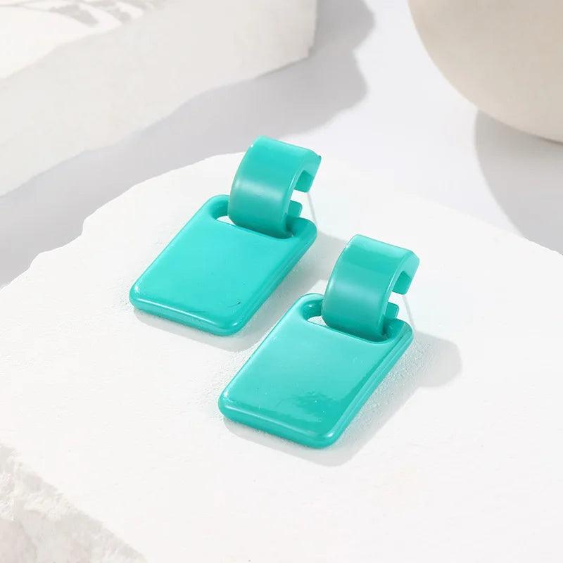 Rectangle Trendy Dangle Stud Earrings - SHExFAB