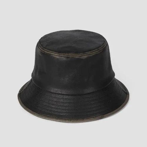 Retro Faux Leather Bucket Hat - SHExFAB