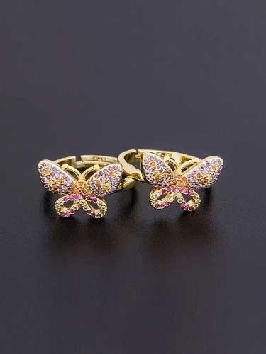 Rhinestone Butterfly Open Ring - SHExFAB