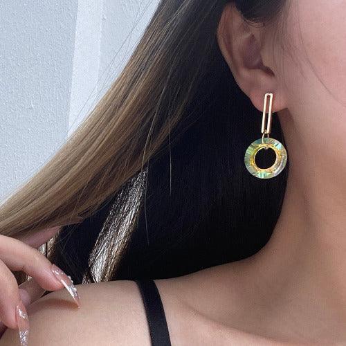 Round Transparent Drop Earrings - SHExFAB