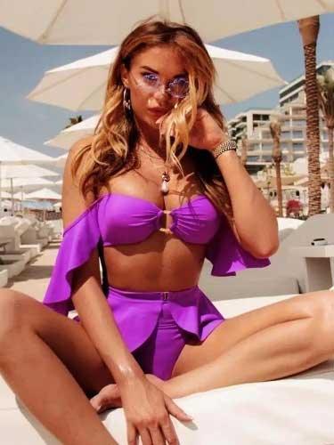 Ruffle Sleeve Bikini Top Two Piece Set - SHExFAB