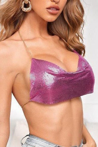 Sequin Backless Cropped Top - SHExFAB