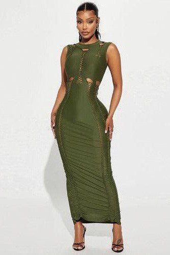 Sleeveless Bodycon Bandage Dress - SHExFAB