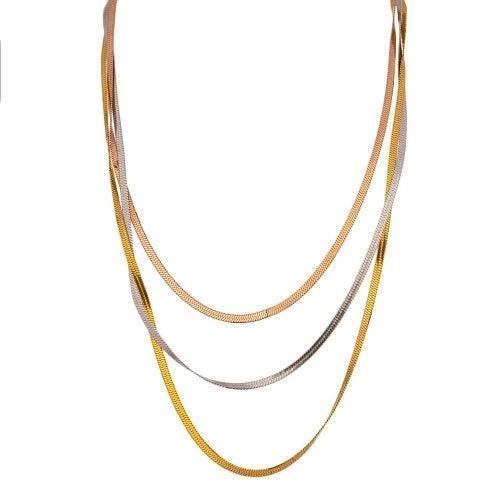 Snake Chain Stacked Necklace - SHExFAB