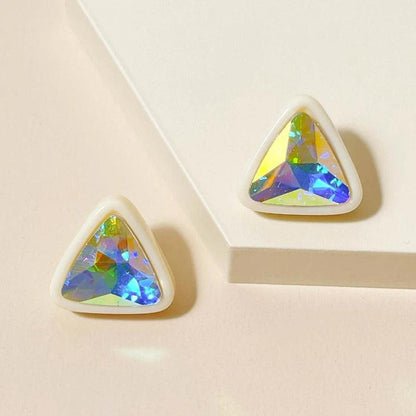 Sparkle Crystal Triangle Stud Earrings - SHExFAB