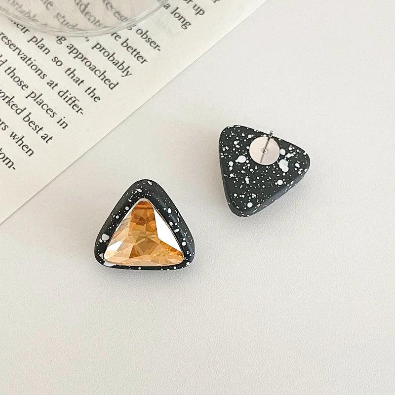 Sparkle Crystal Triangle Stud Earrings - SHExFAB