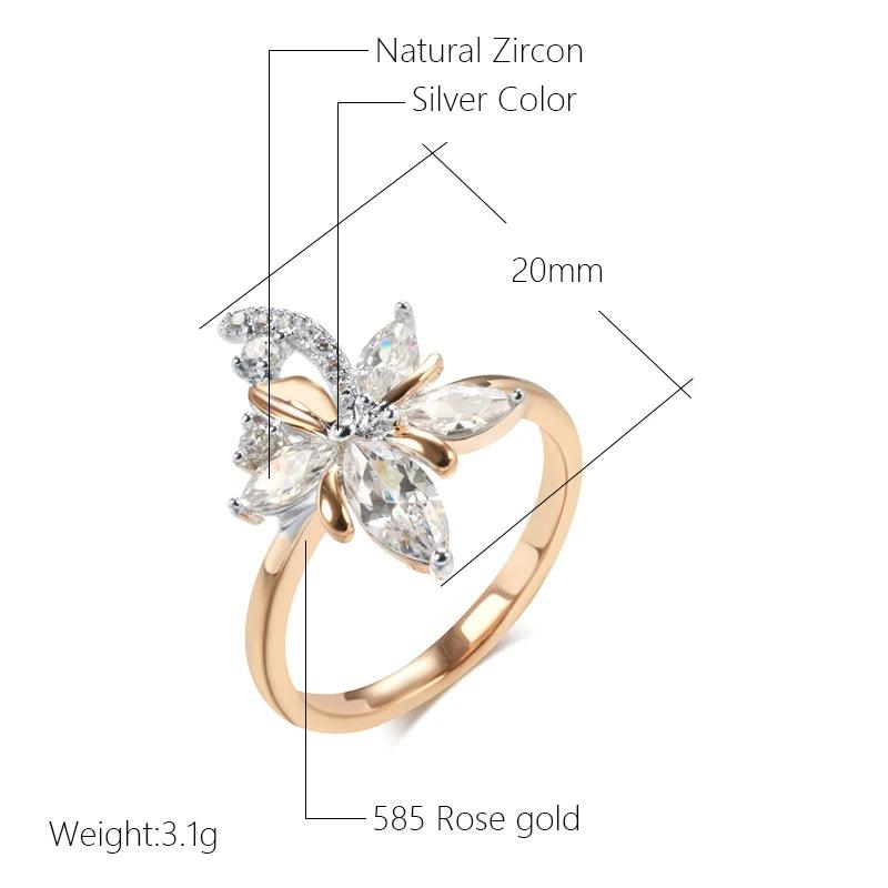 Sparkle Cubic Zirconia Flower Cocktail Ring - SHExFAB