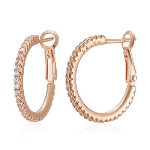 Sparkle Zircon Narrow Hoop Earrings - SHExFAB