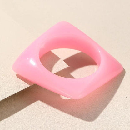 Square Acrylic Retro Party Bangle Bracelet - SHExFAB