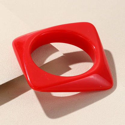 Square Acrylic Retro Party Bangle Bracelet - SHExFAB